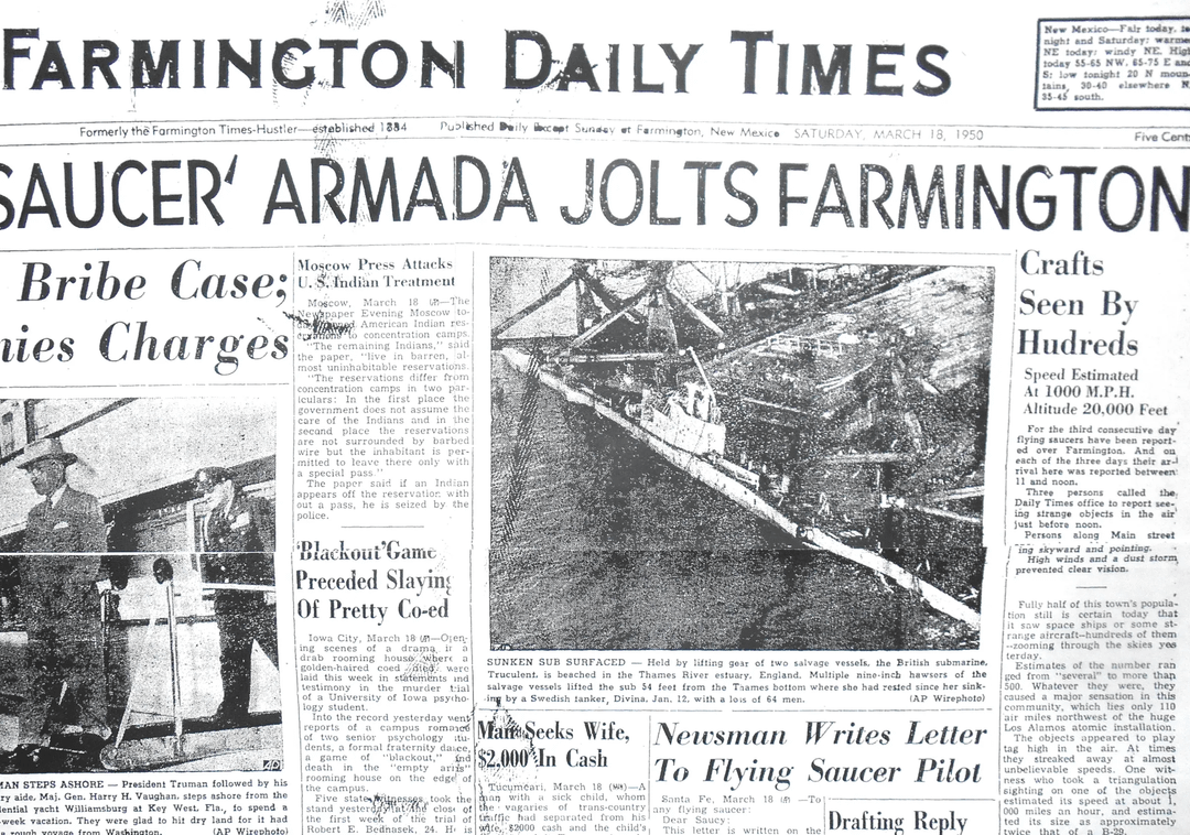 Farmington UFO News Article